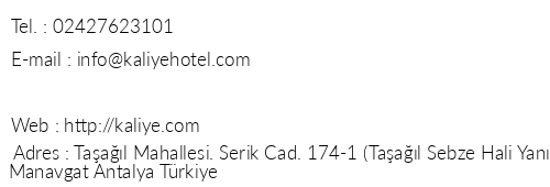 Kaliye Aspendos Hotel telefon numaralar, faks, e-mail, posta adresi ve iletiim bilgileri